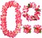 4 Pcs Pink Hawaiian Leis for Graduation Party, Dance Party, Photo Prop in Outdoors (Pink)